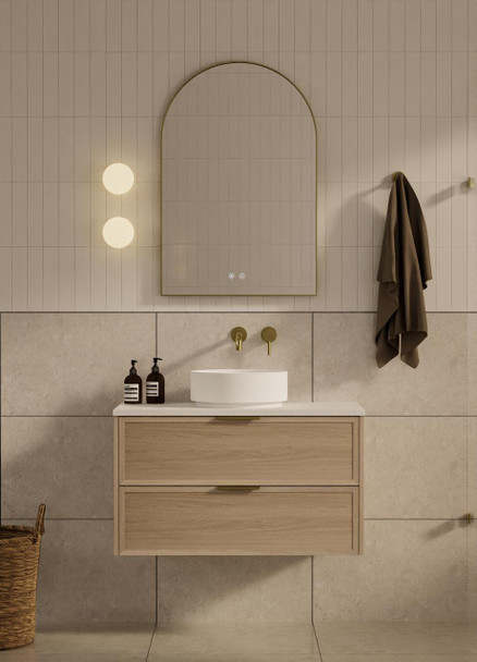 Bayside Washed Oak Wall Hung Vanity 900mm 