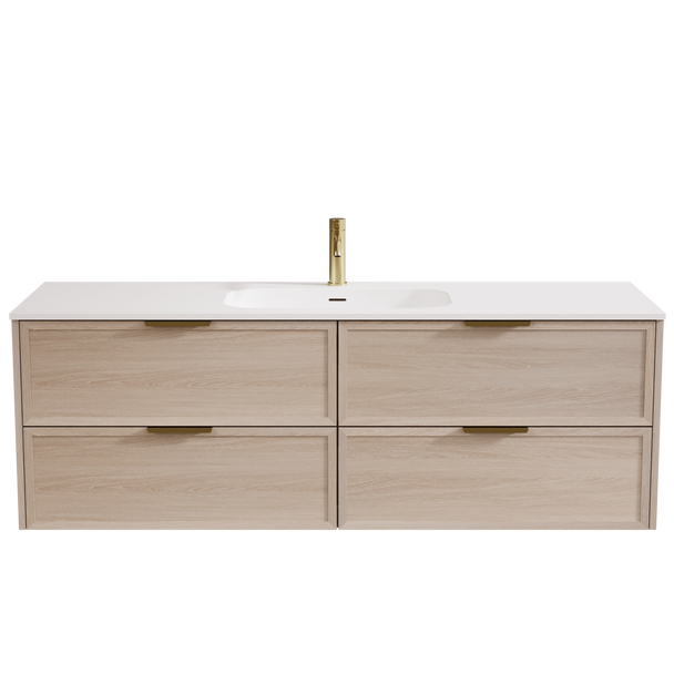 Bayside Washed Oak Wall Hung Vanity 1200mm