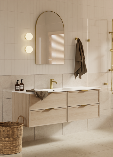 Bayside Washed Oak Wall Hung Vanity 1200mm