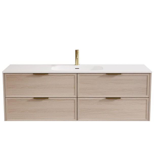 Bayside Washed Oak Wall Hung Vanity 1200mm 