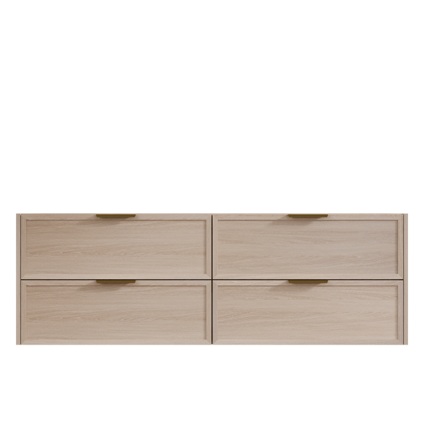 Bayside Washed Oak Wall Hung Vanity 1500mm Single Basin