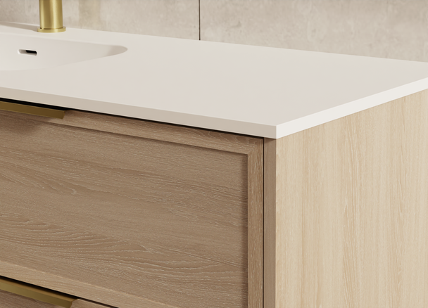 Bayside Washed Oak Wall Hung Vanity 1500mm Double Basin