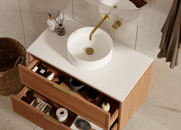 Bayside Century Teak Wall Hung Vanity 600mm 