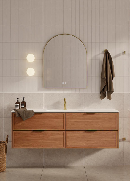 Bayside Century Teak Wall Hung Vanity 1500mm Single Basin 