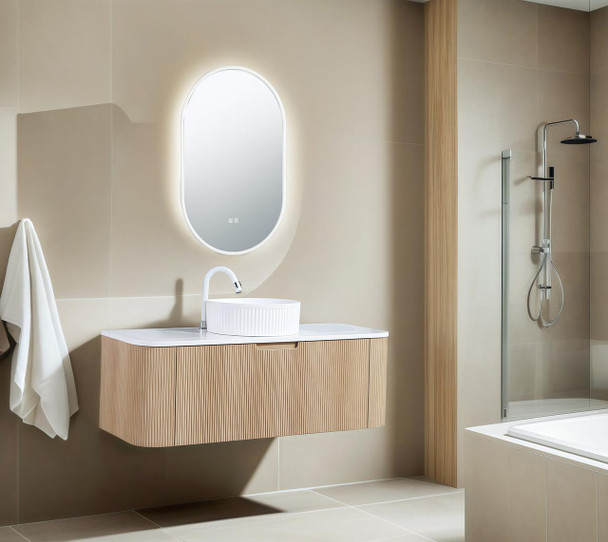 Roma Oak Fluted Wall Hung Vanity 1200mm 