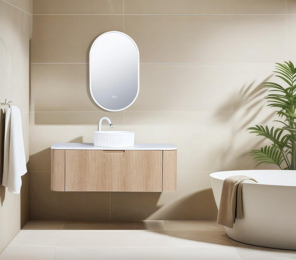 Roma Oak Fluted Wall Hung Vanity 1200mm 