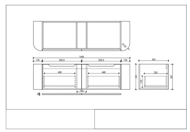Roma Oak Fluted Wall Hung Vanity Single Bowl 1500mm 