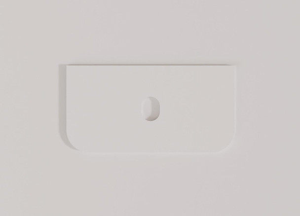 Vanity White Stone Top 750*460*20mm – R125 Front Corners 