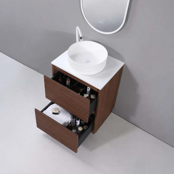 Willow Walnut Floor Mount Vanity 600mm 