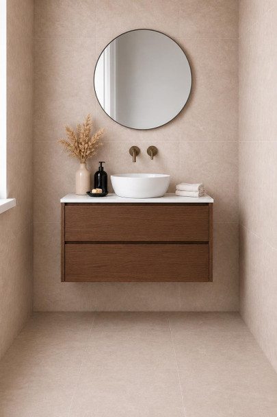 Willow Walnut Wall Hung Vanity 600mm 