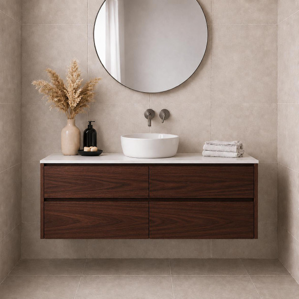 Willow Walnut Wall Hung Vanity 1200mm 