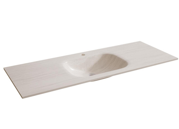 Travertine Moulded Porcelain Top With Integrated Basin 600 x 480 mm 