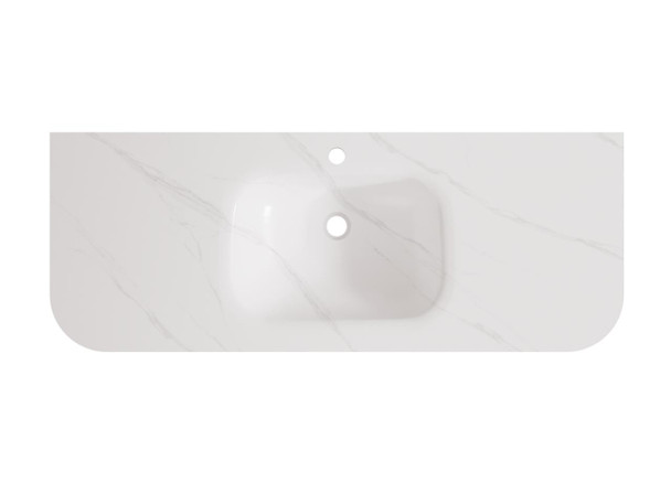Marble Finish Moulded Porcelain Vanity Top With Integrated Basin and R125 Rounded Front Corners 1200 x 460 mm 