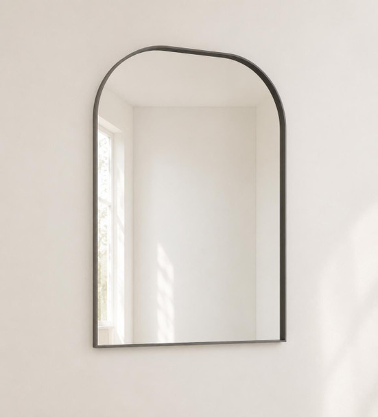 Arched Framed Mirror 600 x 750mm Gun Metal 
