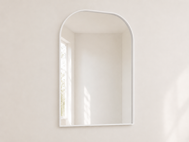 Arched Framed Mirror 600 x 750mm White