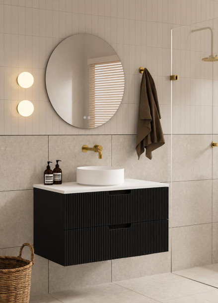 Ida Black Wall Hung Vanity 750mm 