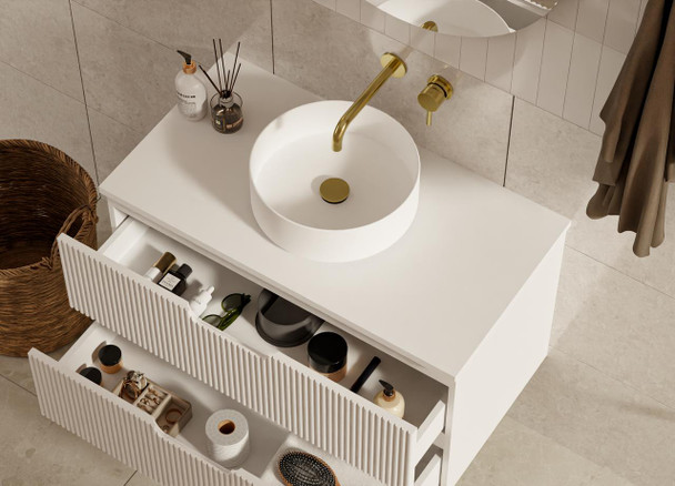 Ida White Wall Hung Vanity 750mm 