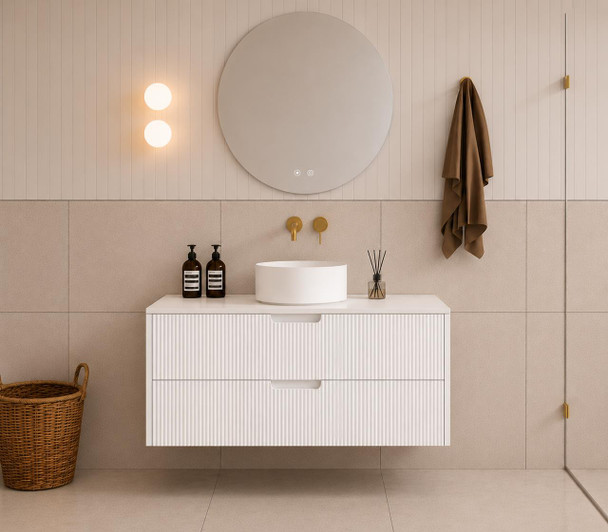 Ida White Wall Hung Vanity 900mm 