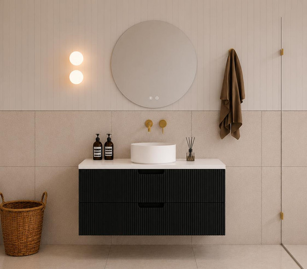 Ida Black Wall Hung Vanity 900mm 