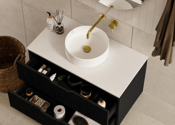 Ida Black Wall Hung Vanity 900mm 