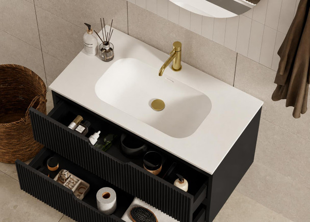 Ida Black Wall Hung Vanity 900mm 