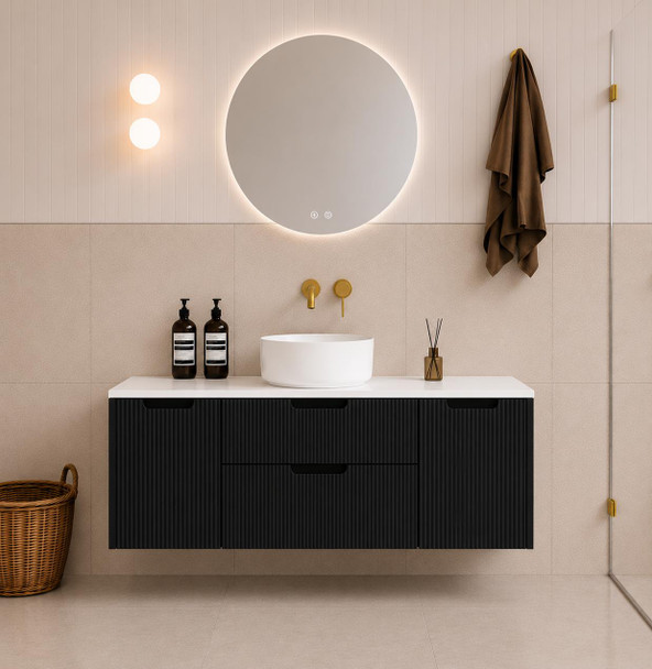 Ida Black Wall Hung Vanity 1200mm 