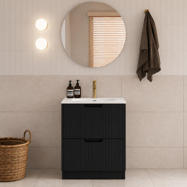 Ida Black Floor Vanity 600mm 