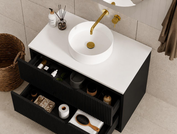 Ida Black Floor Mount Vanity 750mm 
