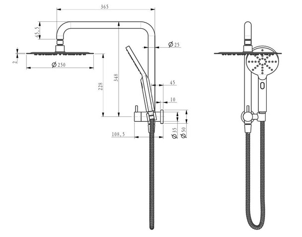Sebastian - Gun Metal Shower Combo Set 