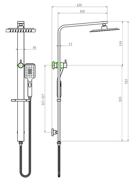 Gordon - Matte Black Shower Column Combo Set 