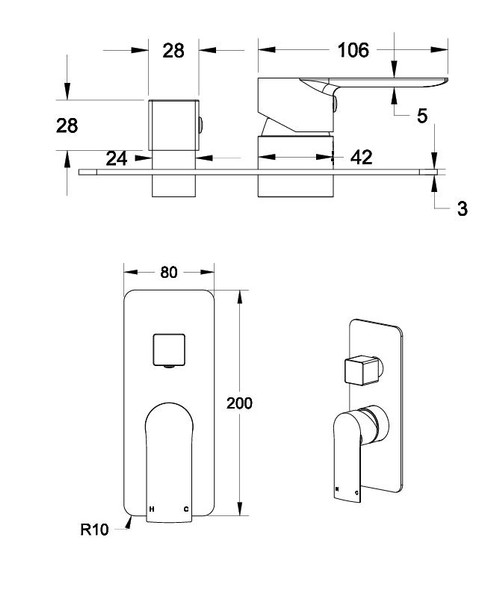 Rhino - Chrome Bath/Shower Mixer With Diverter 
