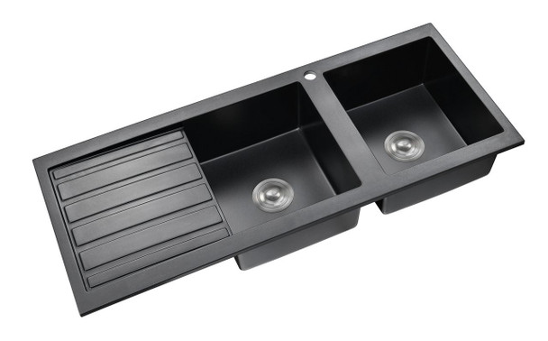 Zeo Granite Double Bowl with Drainer 1200mm 