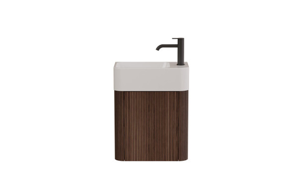 Yallingup - Powder Room Wall Hung Mocha Oak Vanity 