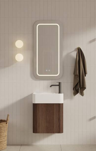 Yallingup - Powder Room Wall Hung Mocha Oak Vanity 