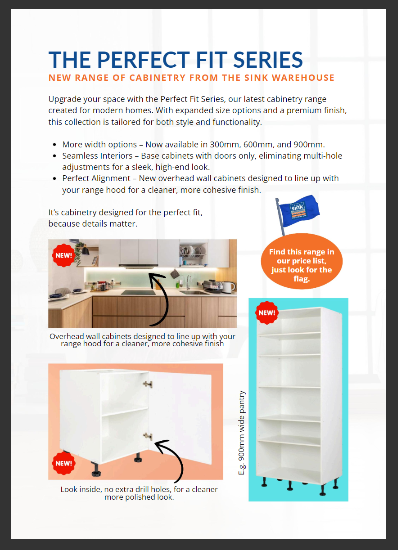 the perfect fit series by the sink warehouse