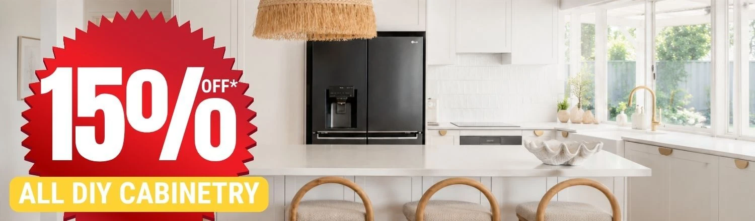 15% OFF all Kitchen Cabientry perfect for Laundry too.