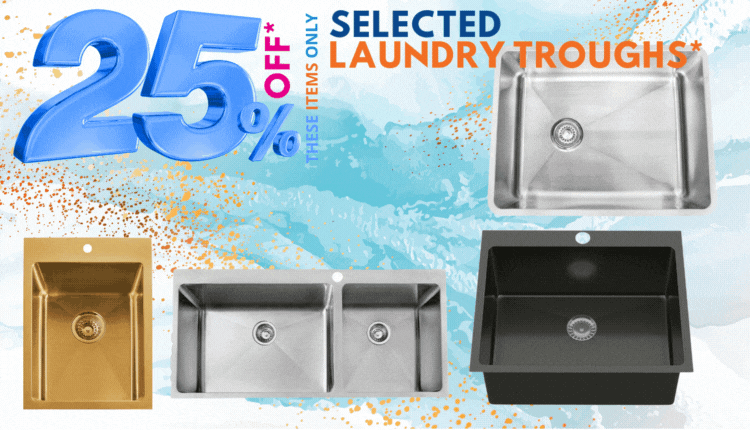25% off selected laundry troughs, its Click Frenzy at The Sink Warehouse
