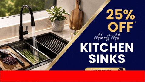 close-kitchen-sinks.gif The Sink Warehouse kitchen sink sale banner featuring a modern black sink and mixer tap with 25% off almost all kitchen sinks.