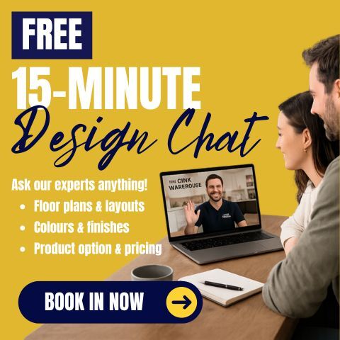 Free 15-minute kitchen design chat with The Sink Warehouse experts for floor plans, layouts, colours, finishes and product advice.
