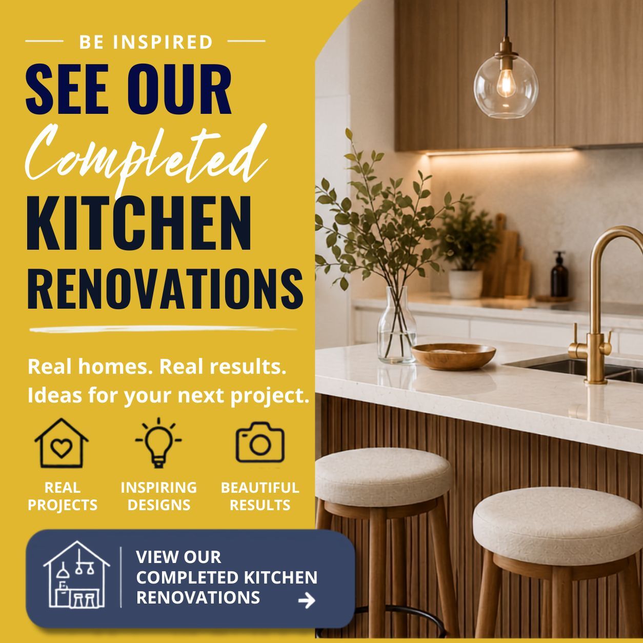 View completed kitchen renovations featuring real kitchen projects, inspiring designs and beautiful results from The Sink Warehouse.