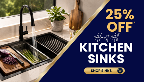 sinks-3-banner.png 25% OFF* Almost All Kitchen Sinks at The Sink Warehouse