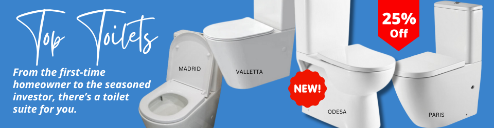 Check out our most wanted toilets,  rimless, whirlpool flush & hygienic glaze toilets.  Hurry they keep selling out.