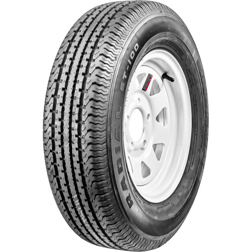 Hi-Run ST100 ST 225/75R15 113/108M E (10 Ply) 15x6 6 x 5.5 White Eight Spoke