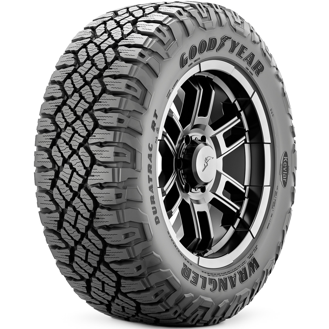 Goodyear Wrangler DuraTrac RT 285/55R20, All Weather, Rugged Terrain tires.