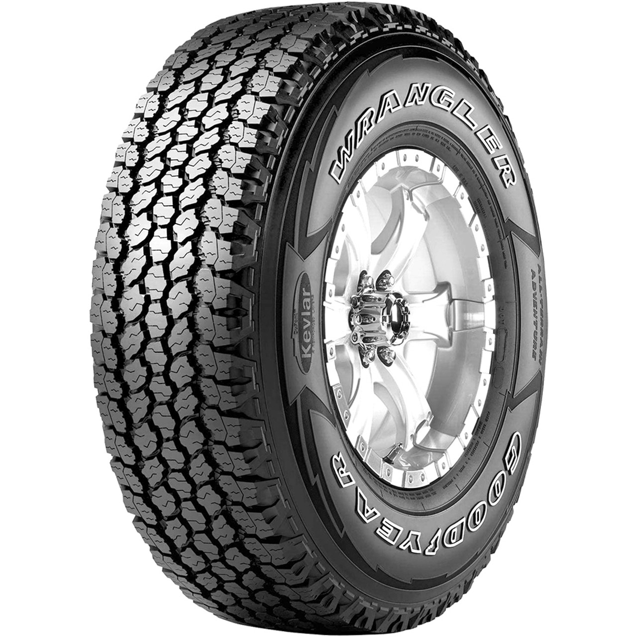 Goodyear Wrangler All-Terrain Adventure With Kevlar 275/65R18, All Season, All Terrain tires.