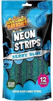 Sour Candy Paradise Neon Strips Berry Blue 130g