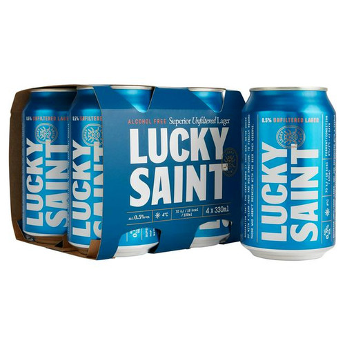 Lucky Saint Superior Unfiltered Lager 4 x 330ml