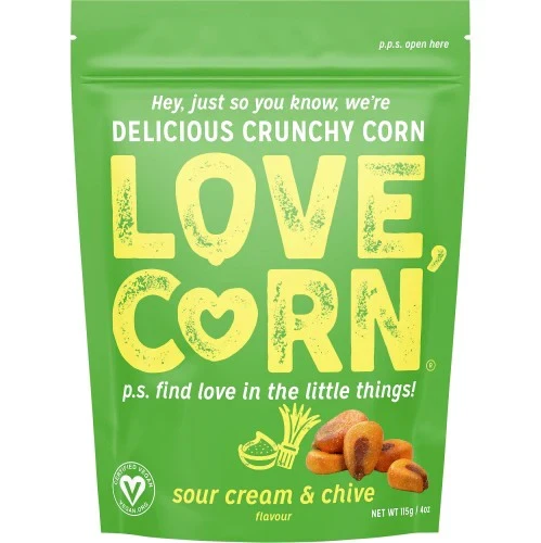 LOVE CORN SOUR CREAM & CHIVE 45G x 10 bags