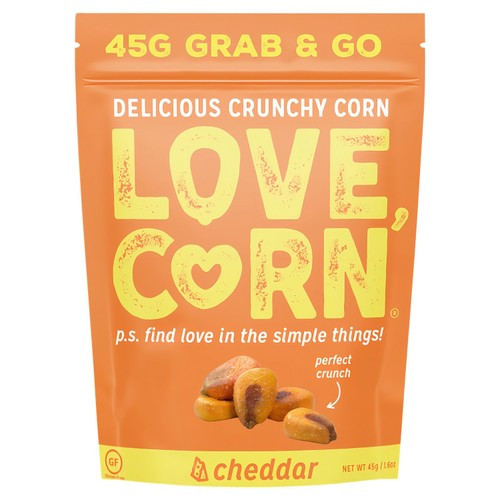 LOVE CORN CHEDDAR 45G x 10 bags