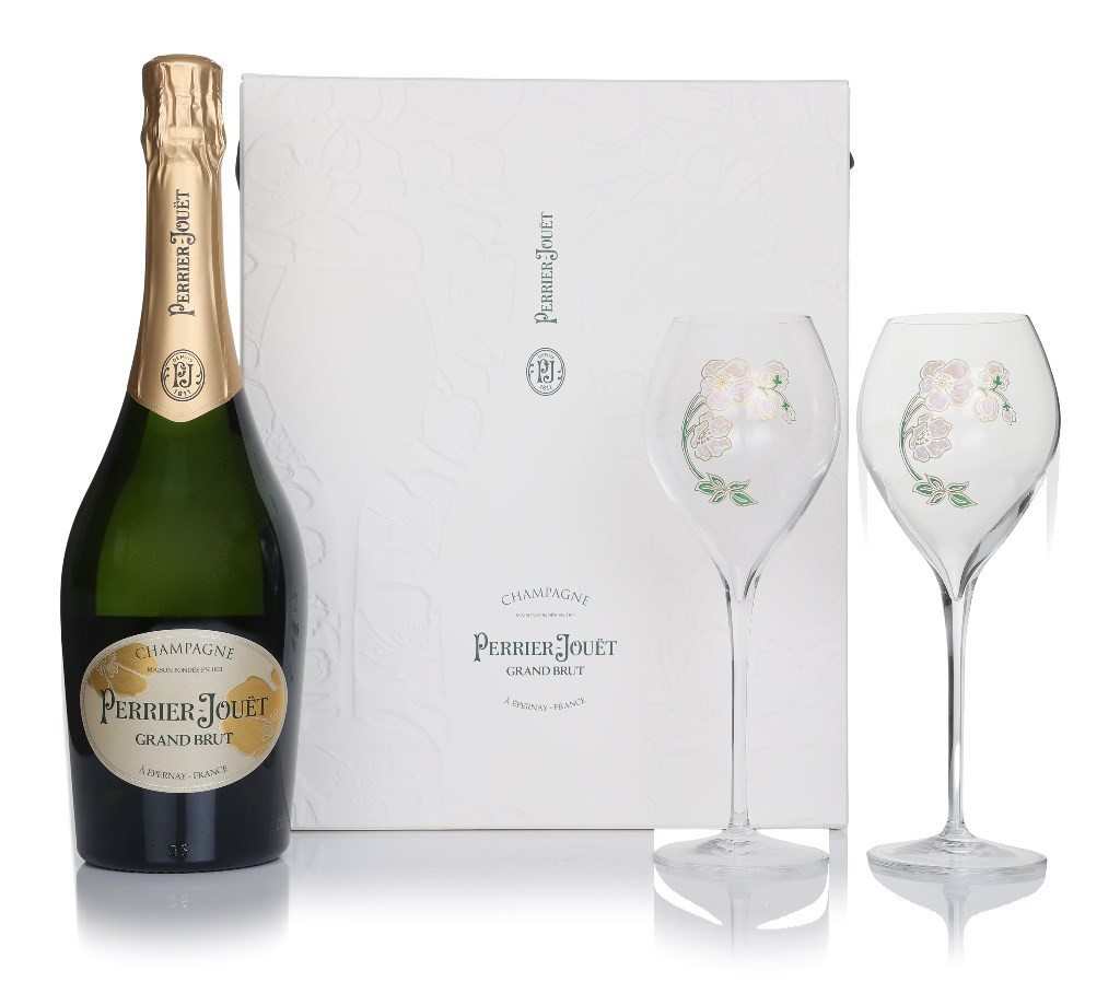 Perrier-Jouët Grand Brut シャンパン2本セット Perrier-Jouët Grand Brut Gift Pack with 2x Flutes 75cl | Master Of